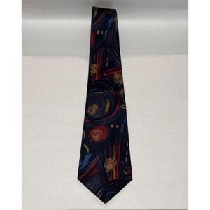Mark Alexander Mens Tie Made in USA 100% Italian Silk Wide Abstract Vintage